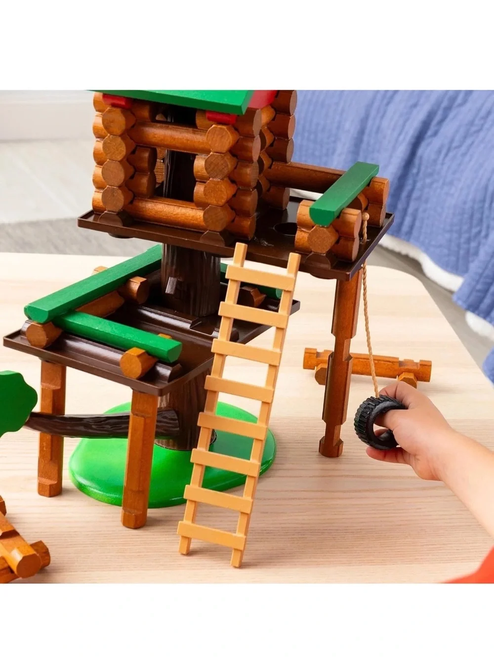 Lincoln Logs 2 Tiered Tree House Building Set, Educational Toy, Gift Retro